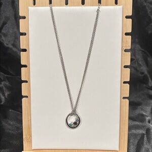 Lia Sophia multicolor crystal pendant silver tone necklace